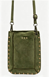 Shelby Suede Phone Bag: Camel