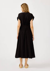 Pleated Panel Button Front Midi