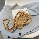 Handcrafted Braided Crossbody Bag: BROWN