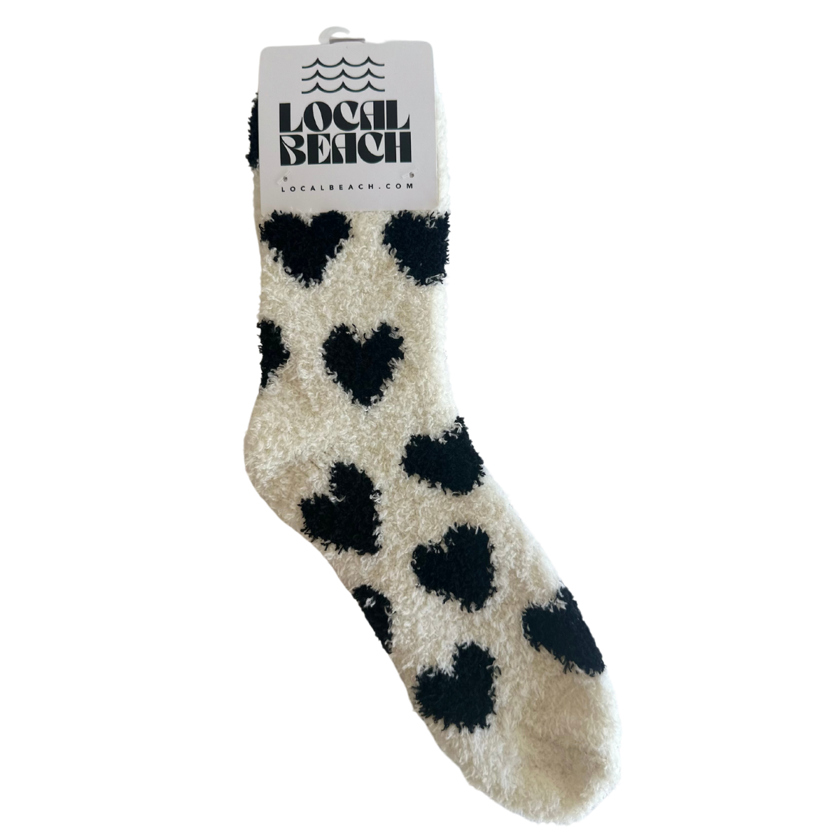 Local Beach Love Collection Heart Cozy Socks: Sand/Cream / Heart Sock