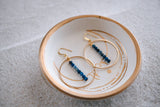 Gemstone and Gold Plated Drop Hoop Earring : Turquoise