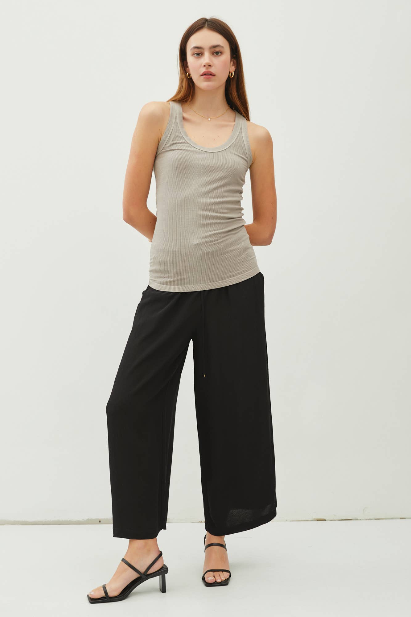 Taupe Ribbed Tank Top
