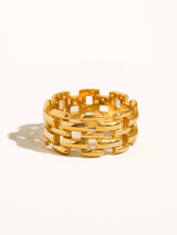 Roxie 18K Gold Non-Tarnish Braided Chain Ring: Yellow Gold / 8