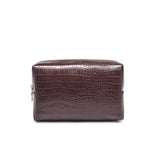 Croc Chic Cosmetic & Travel Organizer Pouch: Chocolate