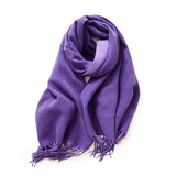 Fashion Scarf - Soft Faux Cashmere with Tassels_CWASC0174: DARKGREEN / (OS) 1