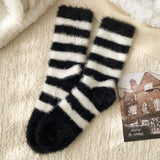 Striped Plush Socks Women Winter Thick Warm_CWMS02855: RED / (OS) 5
