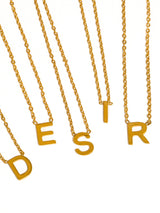 Desir 18K Gold Non-Tarnish Petite Classic Letter Necklace: Yellow Gold / D