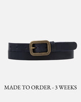 Brown Vintage Skinny Leather Belt