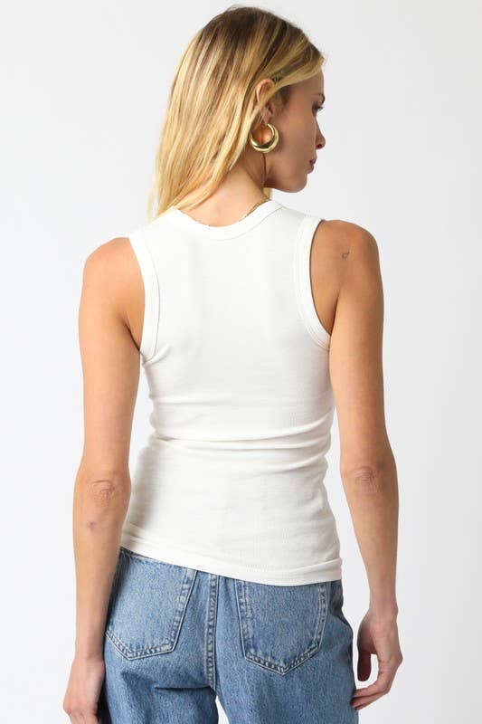 Kelsey Tank Top: Ecru