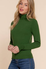 Long Sleeve Turtle Neck Basic Viscose Sweater: