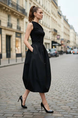 Tulip Midi Skirt: NAVY
