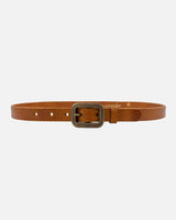 Brown Vintage Skinny Leather Belt