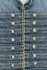 Military Button Fitted Denim Jacket