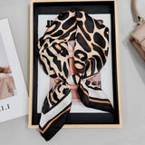 Leopard Print Square Satin Scarf