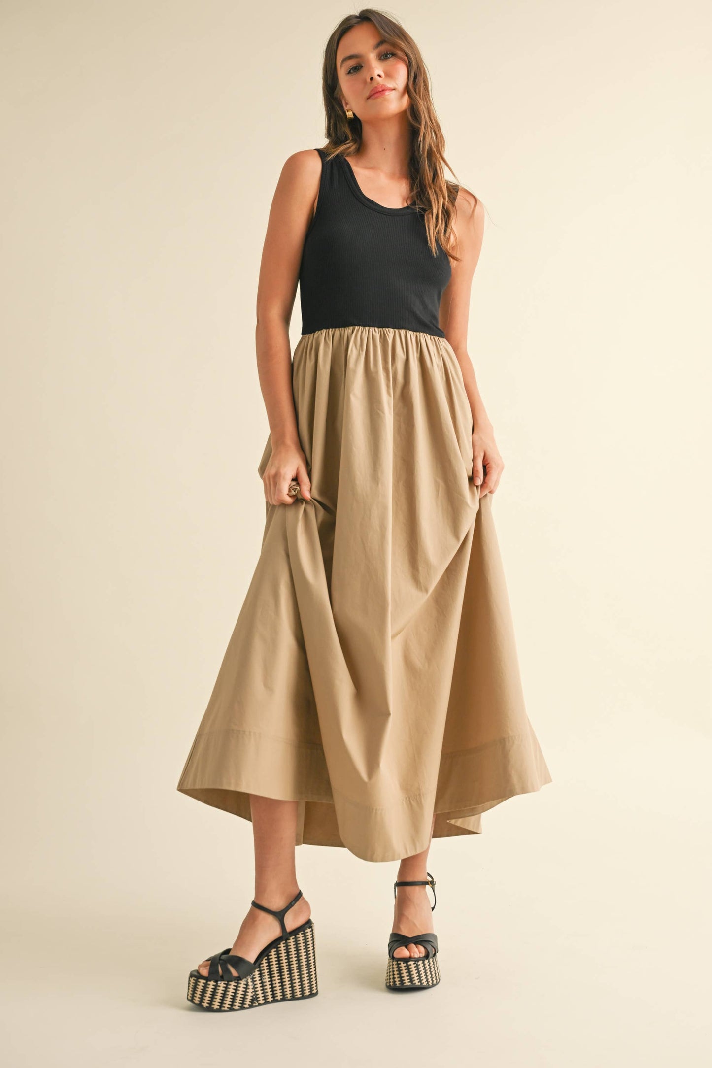 Trim Dress with Pockets