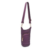 Jace Water Bottle Nylon Puffer Crossbody: Silver