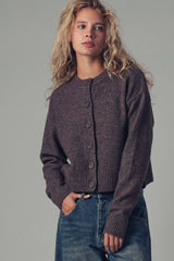 Cozy Button-Up Sweater Cardigan With Side Slits