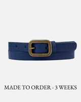 Brown Vintage Skinny Leather Belt