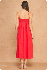 Top Stitch Bustier Linen Midi