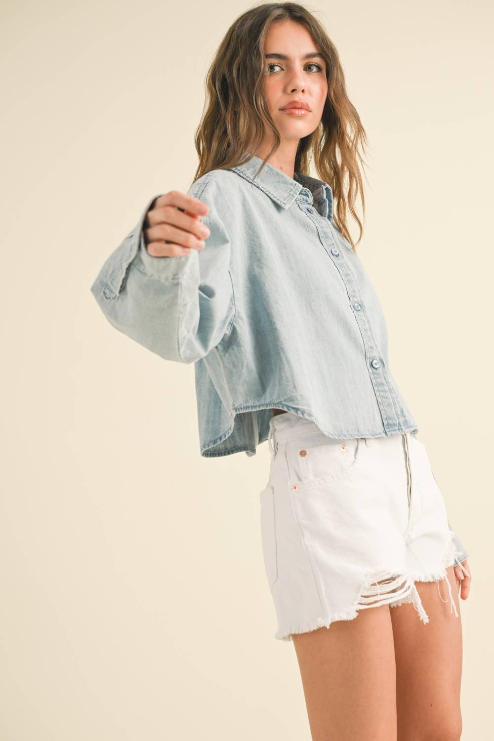 Crop Denim Shirt