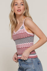 Multi Color Cami Spring Sweater: OLIVE