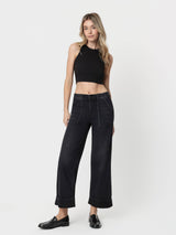 High Rise Elastic Waistband cuffed baggy