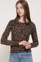 Leopard Print Sweater Cardigan