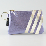 The Kara Wallet: 3 Side Stripes: Gold w/Platinum Stripes / Lobster