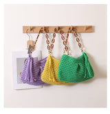 Handcrafted Woven Bag with Tassel Accent: BROWN