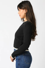 Tess Sweater: Black Cream