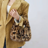 Winter Leopard Print Fluffy Handbag