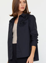 Floral Applique Button Down