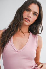 V-Neck Tank Top Chocolate