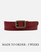 Brown Vintage Skinny Leather Belt