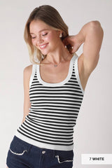 Reversible Striped Tank BROWN