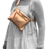 The Metallic Rita Crossbody and Hipbag: Cocoa