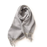Fashion Scarf - Soft Faux Cashmere with Tassels_CWASC0174: DARKGREEN / (OS) 1