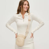 Celeste Woven Multi Compartment Crossbody: Oatmilk