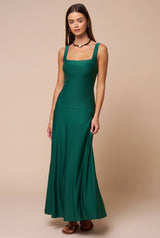 Square Neck Fit& Flare Drop Waist Maxi