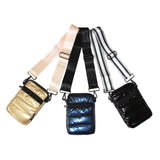 Puffer Camera Phone Crossbody Shoulder Bag Black Onyx