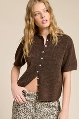 Short Sleeve Button Down Cardigan