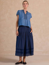 Chambray Boxy Cropped Top