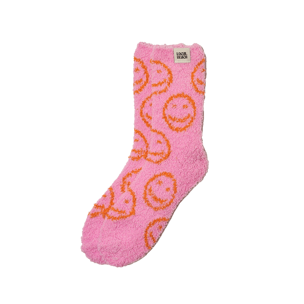Smiley Local Beach Cozy Socks: Sand/Cream Pair