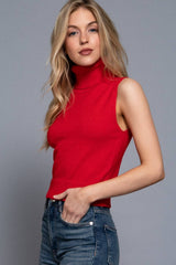 Sleeveless Turtle Neck Sweater