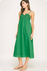 Top Stitch Bustier Linen Midi