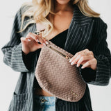 Suede Westlyn Woven Bum Bag: Suede Chocolate