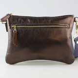 The Metallic Rita Crossbody and Hipbag: Cocoa