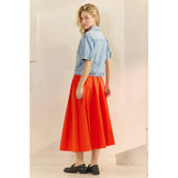 Short Puff Sleeve Denim Top