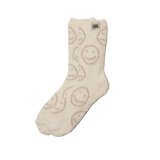 Smiley Local Beach Cozy Socks: Black/Cream Pair