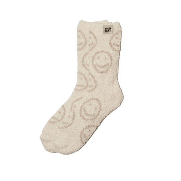 Smiley Local Beach Cozy Socks: Sand/Cream Pair